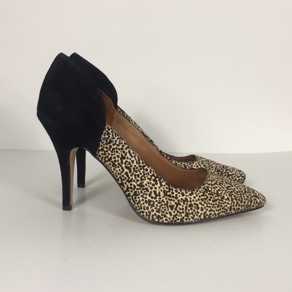 Madewell Shoes - 🛑🛑 SOLD!! Madewell Black Leopard Calf Hair Heels
